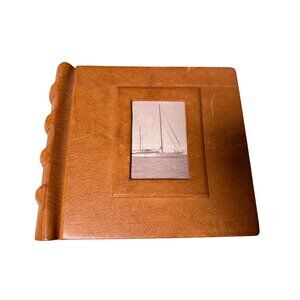 Tommy Bahama Leather Journal Book  Embossed Cover Blank Pages Memorabilia table